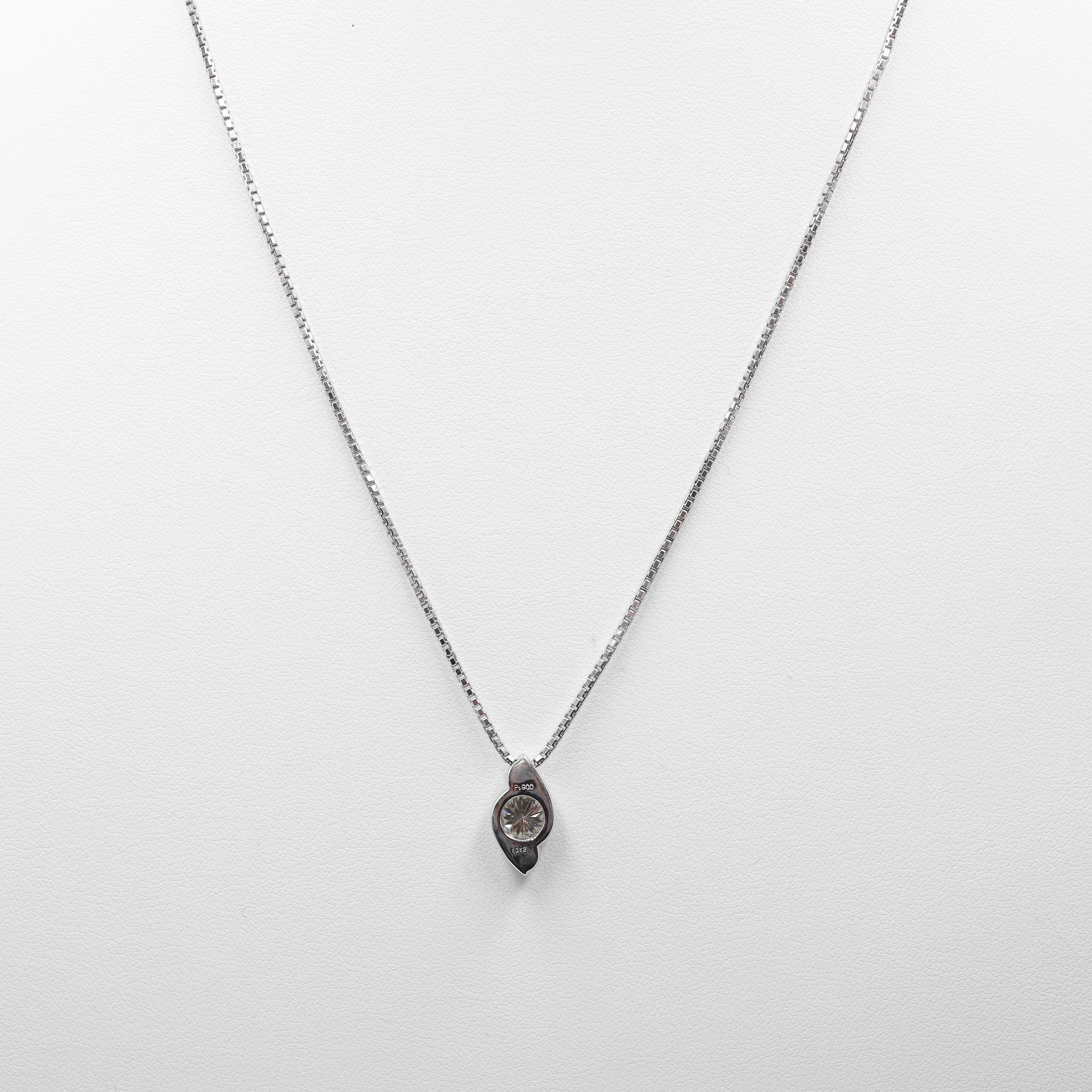 1.012 Carat Diamond Solitaire Necklace in P900 Platinum