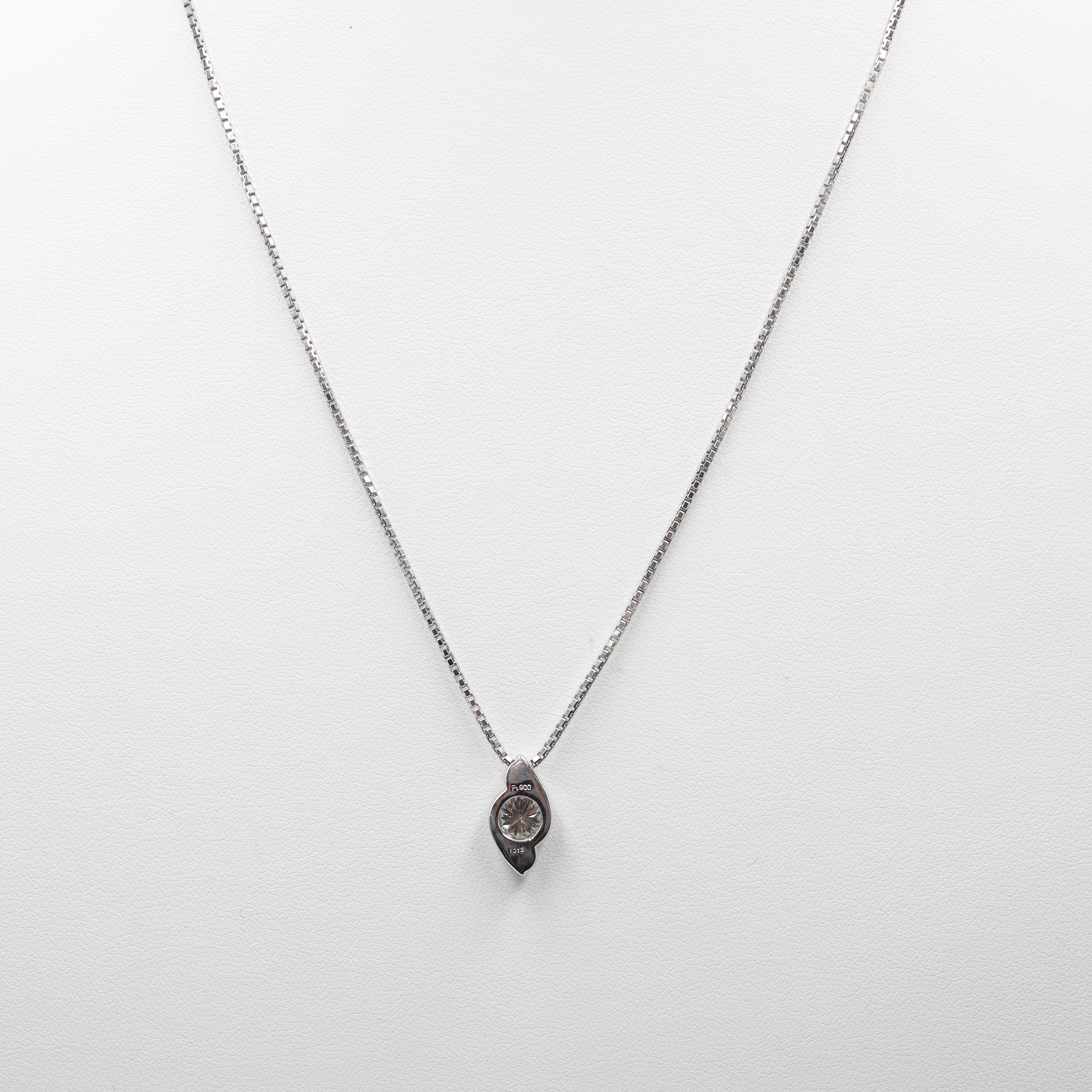 1.012 Carat Diamond Solitaire Necklace in P900 Platinum
