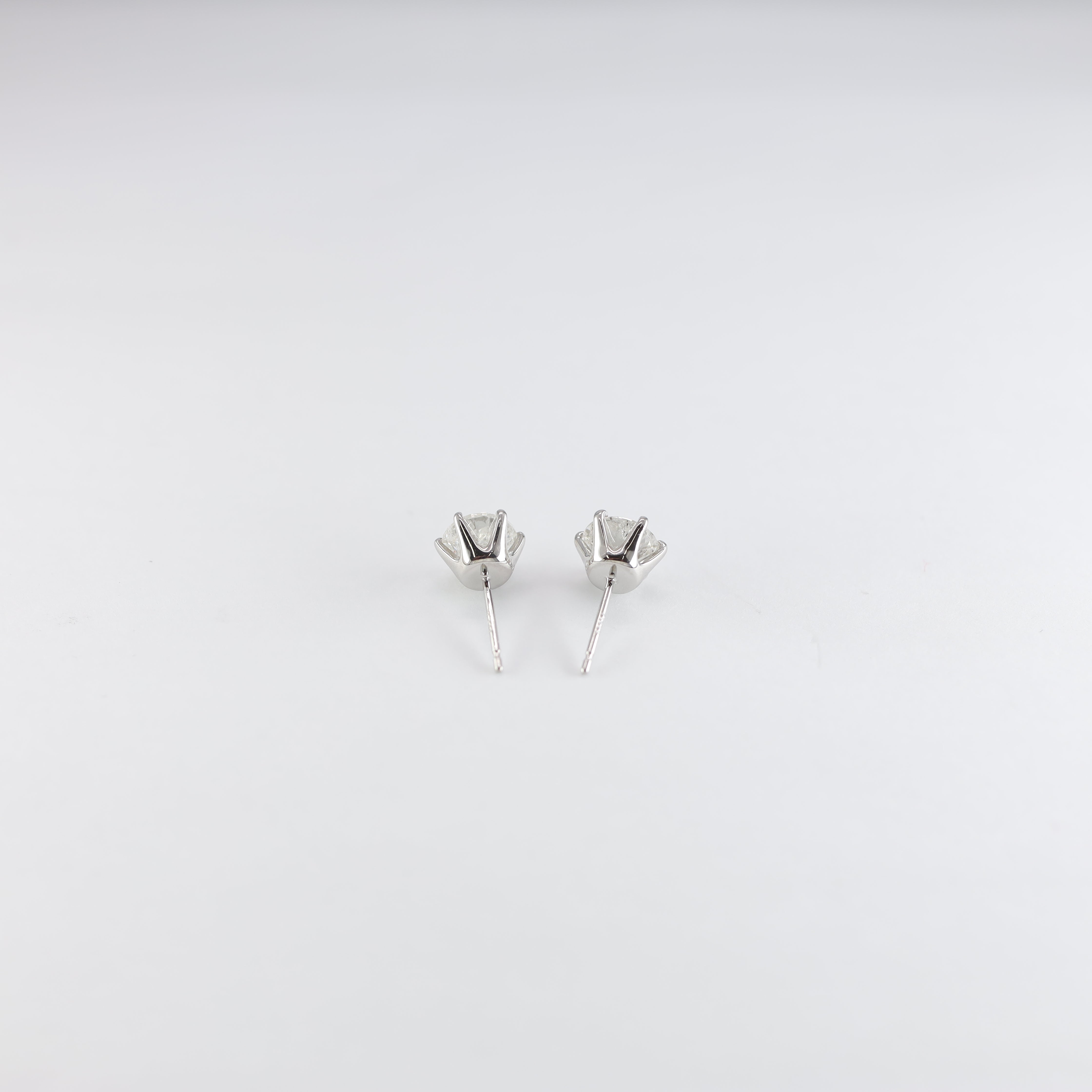 Classic 2.00 Carat Total Weight Diamond Stud Earrings in Platinum