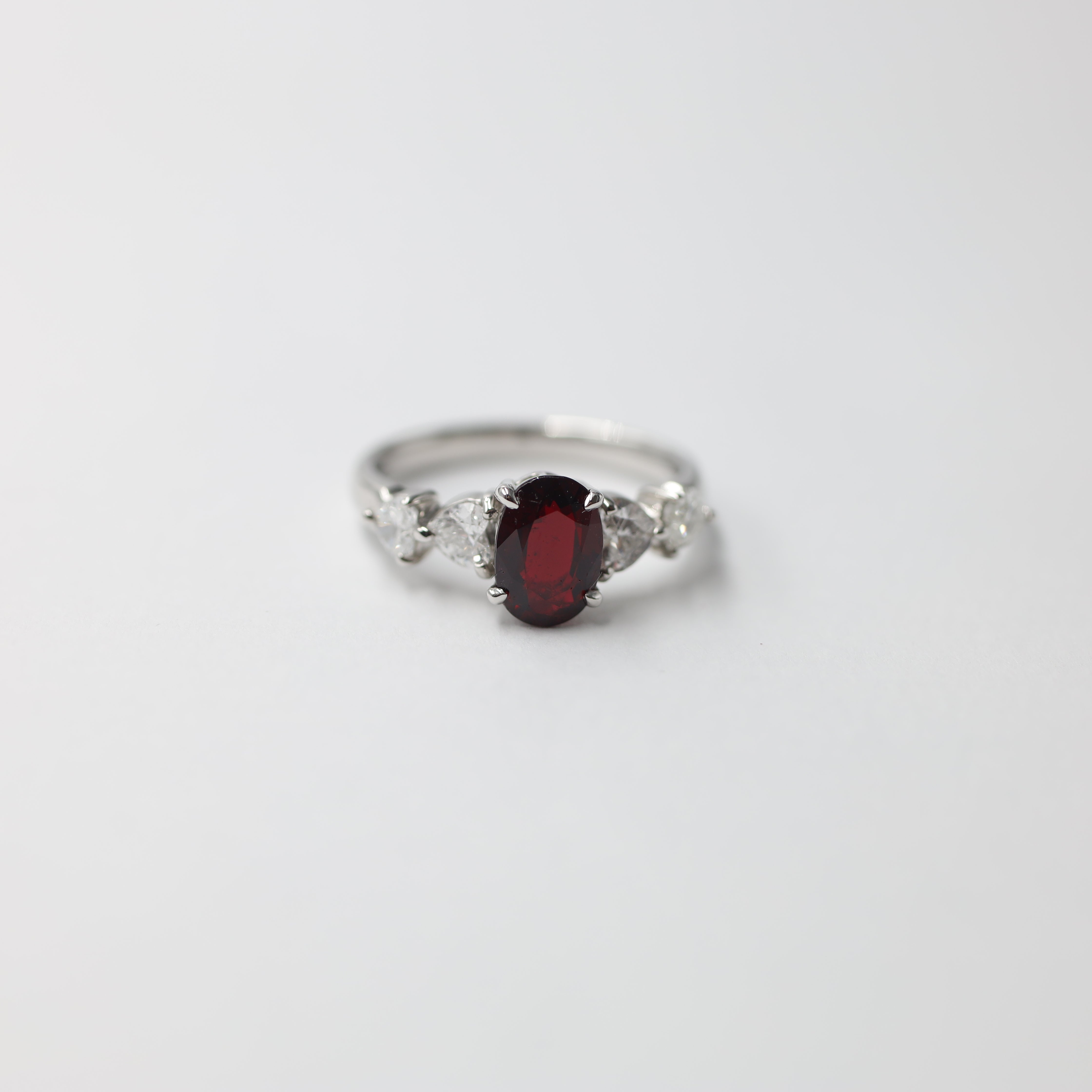 Elegant Ruby and Diamond Platinum Ring