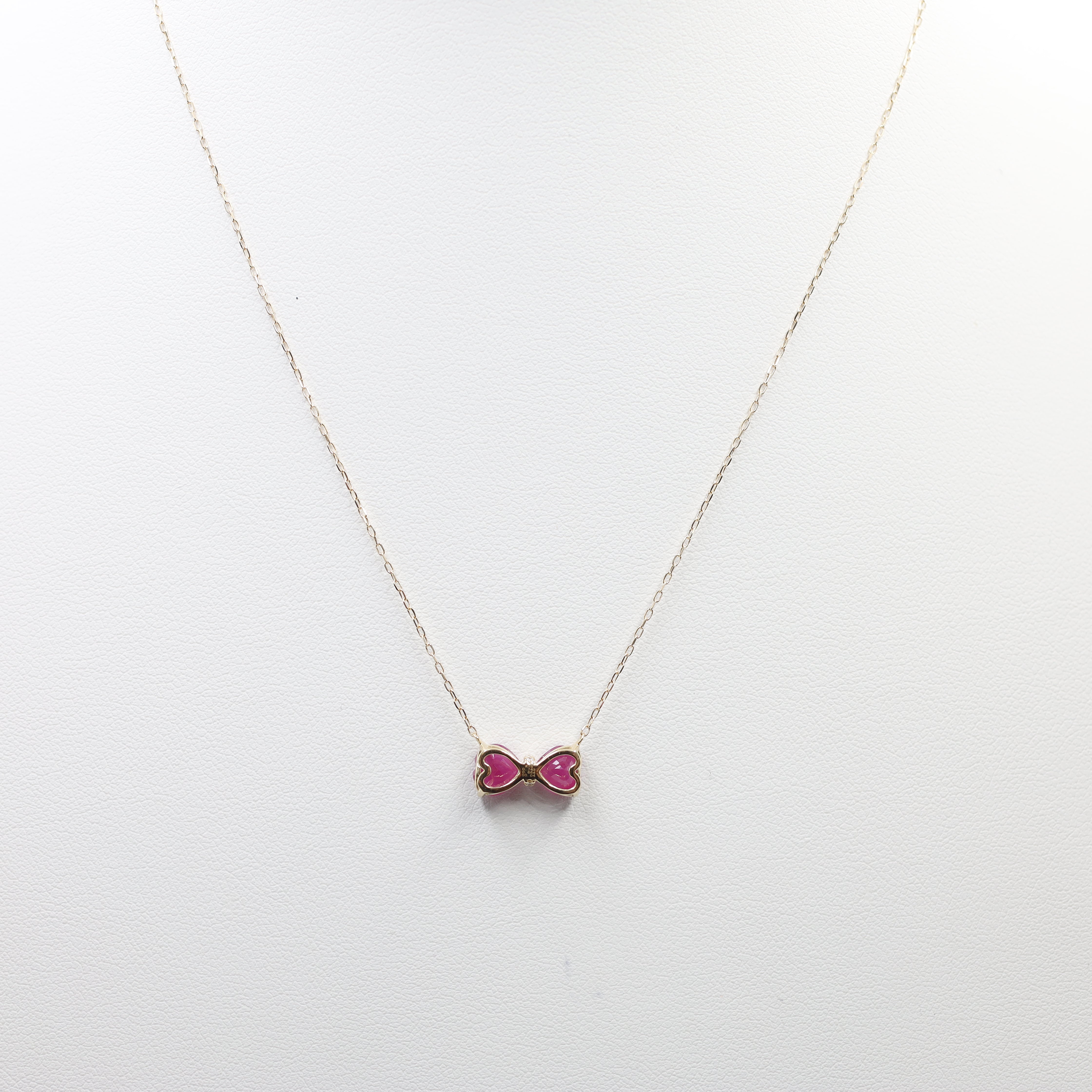 18K Gold "Soulmate" Double Ruby Pendant Necklace (1.41 ctw)