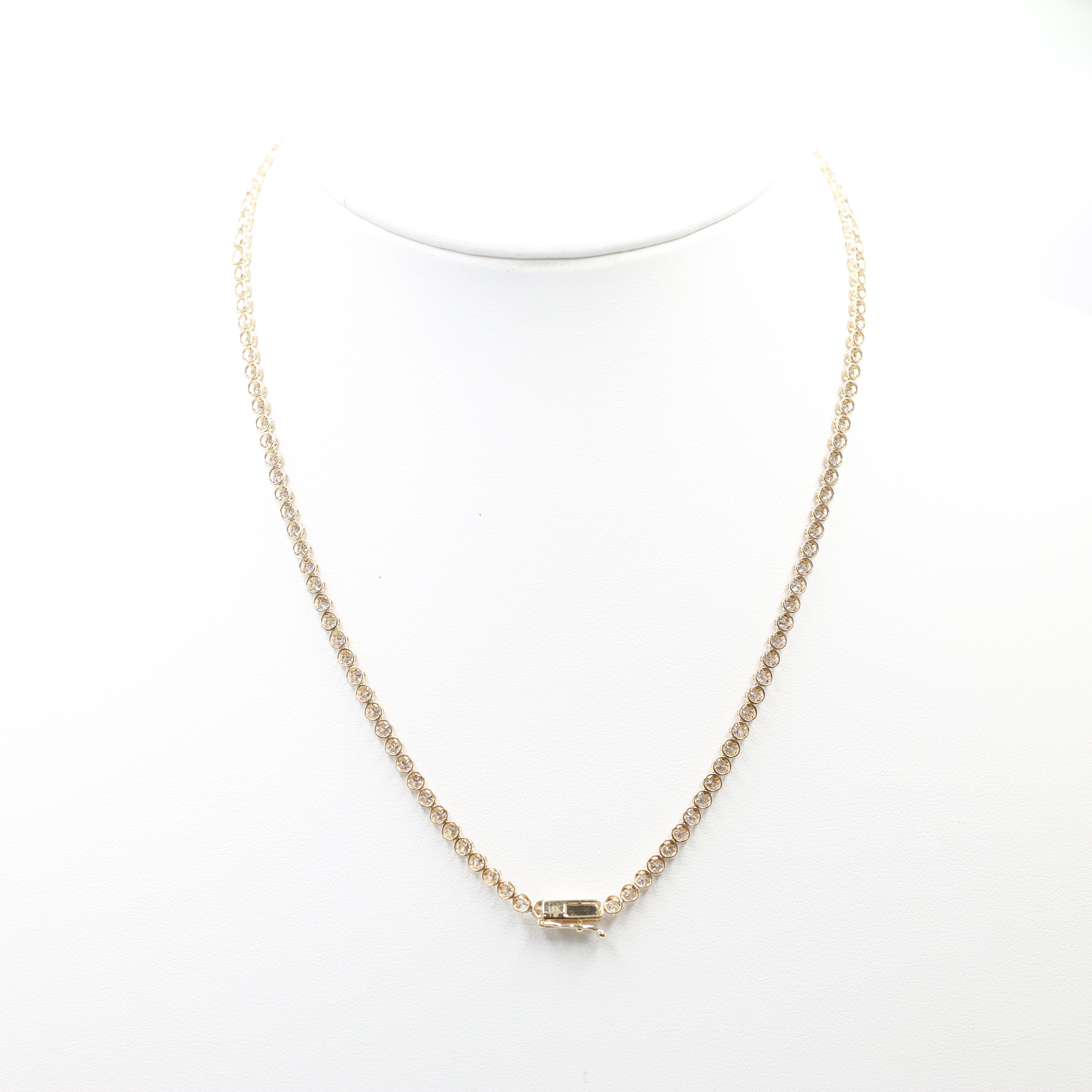 K18 Yellow Gold Diamond Graduated Tennis Necklace (7.00ct)