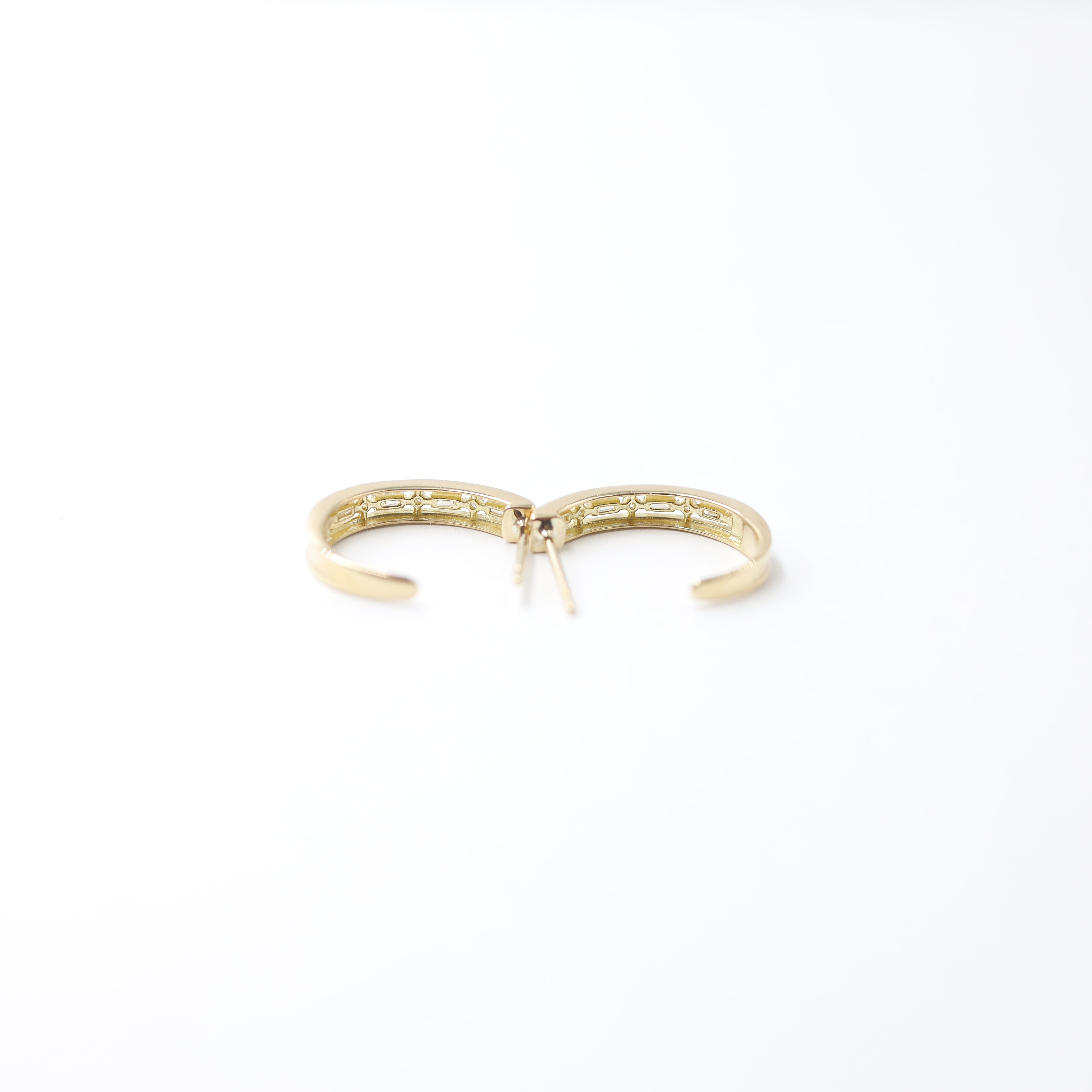K18 Yellow Gold Diamond Hoop Earrings