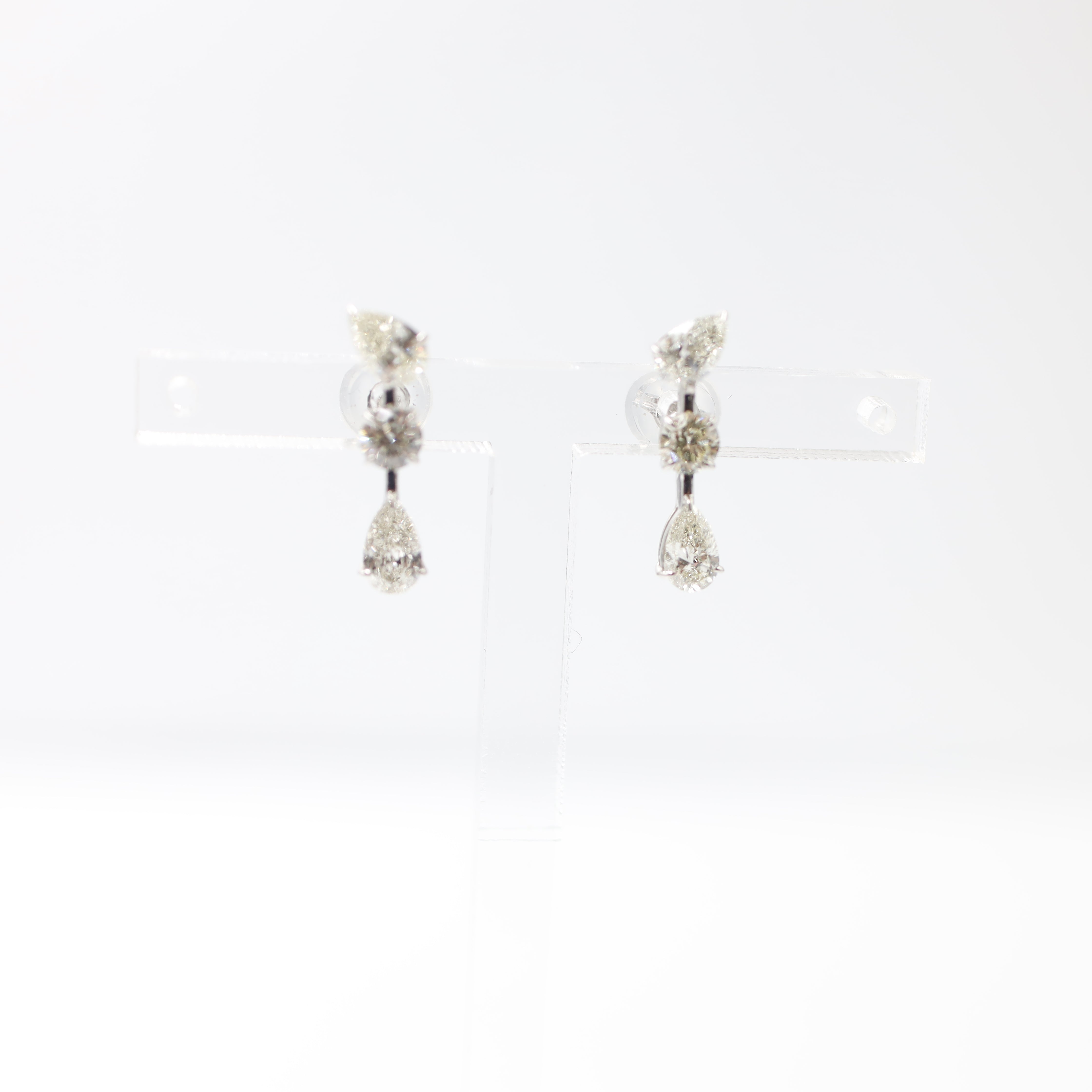 PT900 Platinum Diamond Drop Earrings
