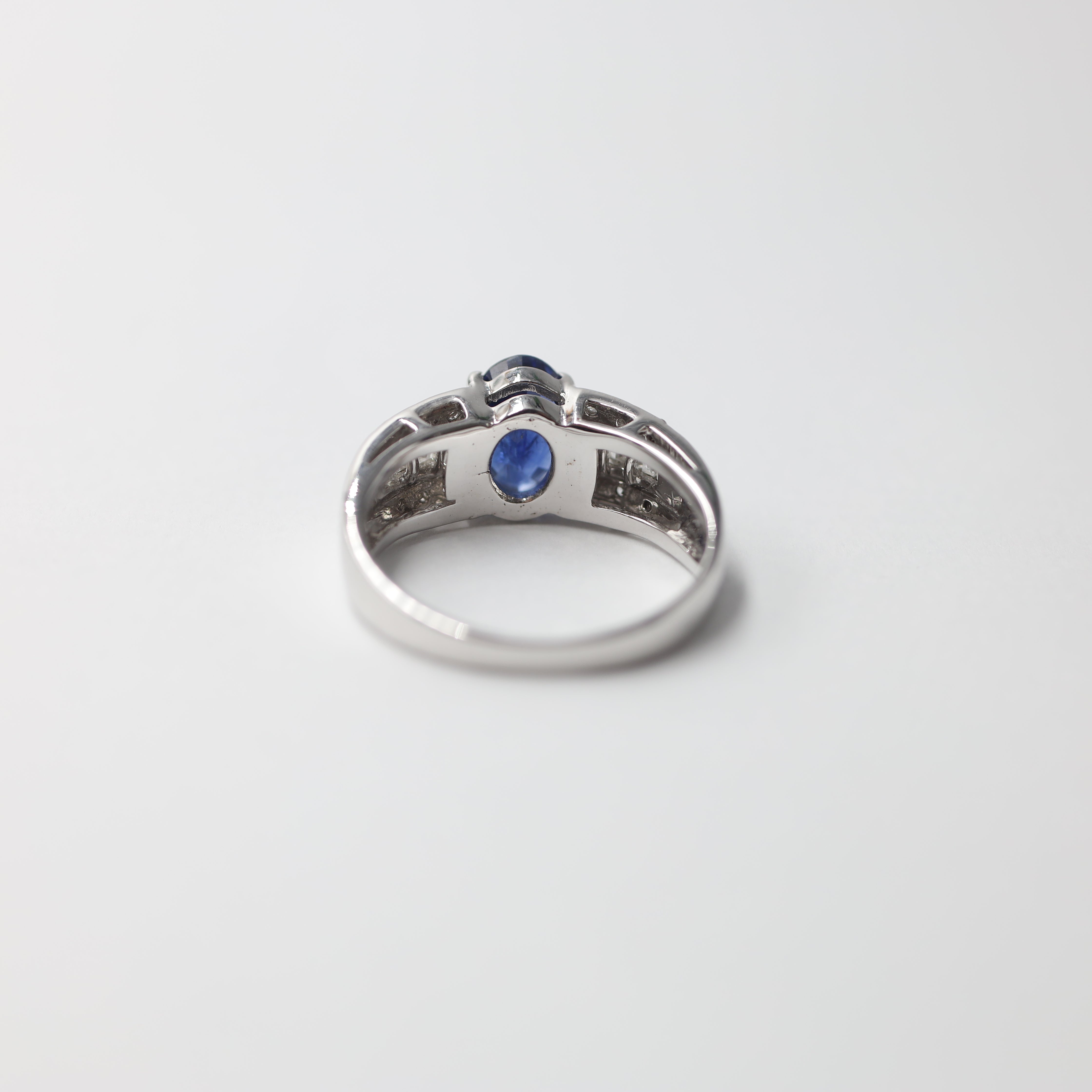 Classic Oval Sapphire and Diamond Engagement Ring in 18K