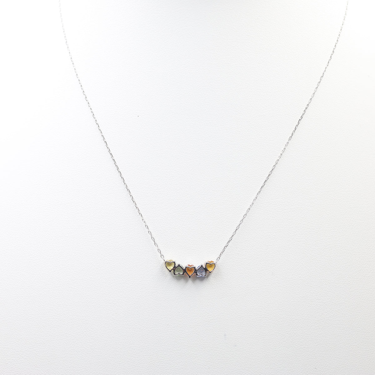 PT900 Multi-Colored Sapphire Bar Necklace