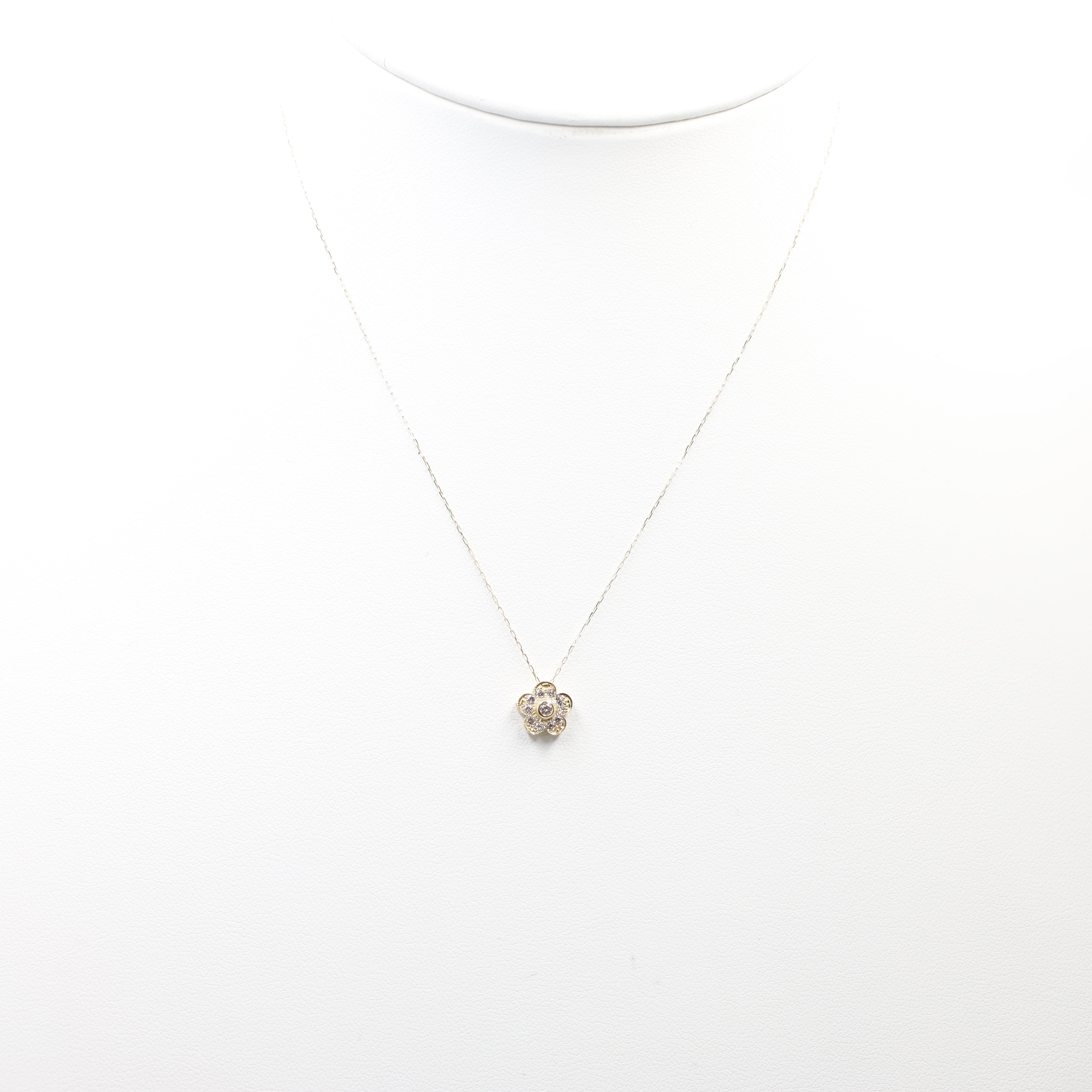 PT900/850 Saphhire and Diamond Floral Pendant Necklace
